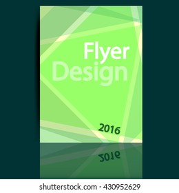 Abstract green brochure, flyer design template, vector illustration
