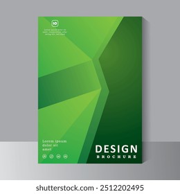 Abstractas diseño de Plantilla de folleto verde con tamaño A4. Presentación de negocios, portada de libro. Cartel. Antecedentes. Informe, Diseño de Anuncio Moderno. Publicidad. Catálogo. Revista, con color verde,