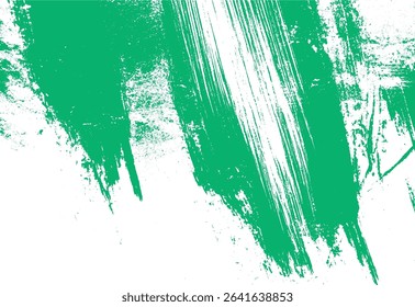 Abstract green brush strokes texture on white background grunge artistic design element for creative projects modern illustration
