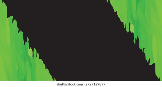 Abstract green brush texture with bold black diagonal stroke creating expressive modern artistic background
