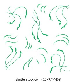 Abstract green brushes
