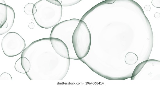 Resumen del fondo pintado de líquido de burbuja verde. Tinta alcohólica o acuarela. Fondo editable de textura vectorial 