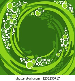 Abstract green bubbles background. Water Splash. Cream Yogurt. Vector Illustration