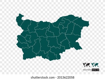 Abstract green Bulgaria map. Design vector transparent background.