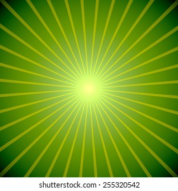 Abstract green burst St.Patricks Day vector background.