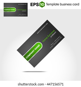 Abstract green business card template. Vector image