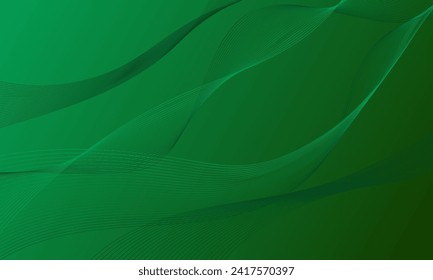 abstract green business lines wave curves on smooth gradient background