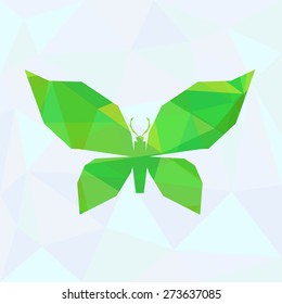 Abstract Green Butterfly