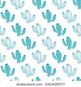 Abstract Green Cactus Forest Vector Seamless Pattern can be use for background and apparel design