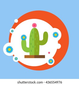 abstract green cactus on a light background.