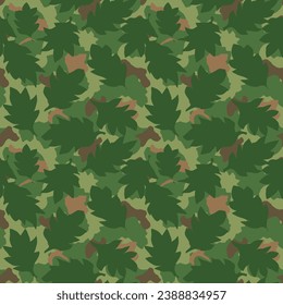 Abstract green camouflage pattern fabric texture.