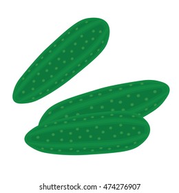 Abstract green cartoon cucumber vegetable
