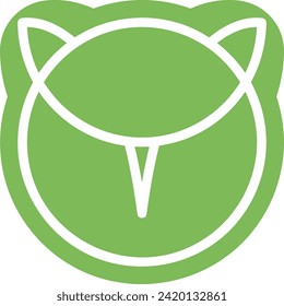 abstract green cat icon logo
