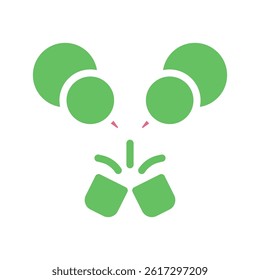 Abstract Green Celebration Design on White Space