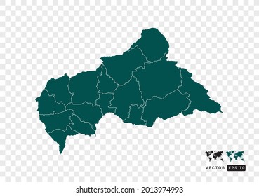 Abstract green Central African map. Design vector transparent background.
