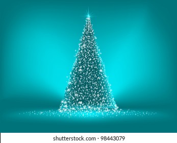 Abstract green christmas blue on blue background. EPS 8 vector file included