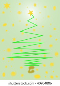 abstract green christmas tree