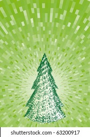 Abstract green Christmas tree