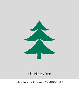 Abstract green christmas tree on gray background .Vector graphics