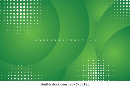 Resumen del fondo del círculo verde. Fondo vectorial verde moderno. Diseño de fondo geométrico
