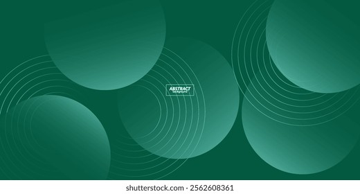 Abstract green circle background vector template with bright lines. Futuristic background with simple pattern design. Vector eps10