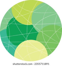 Abstract green circle cutout icon design on white background. Logo illustration for business purposes. Unique and beautiful logo. Abstract silhouette icon banner. Minimalist and modern template