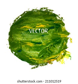 Abstract green circle of ink spots. Vector