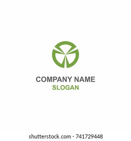 Abstract green circle logo.