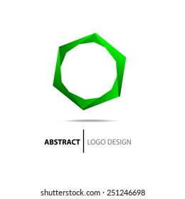 Abstract green circle. Logo template.