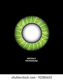 Abstract green circle in the middle of black background