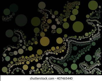 Abstract green circle on black background