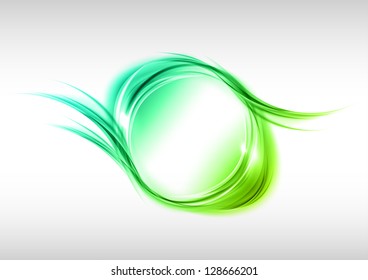 abstract green circle on the white background