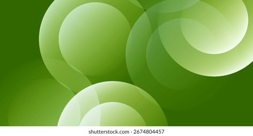Abstract Green Circle Overlapping Background with Gradient Effect, Suit for banner, web, brochure, poster and presentation