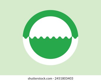 Abstract green circle shape flt vector illustration 