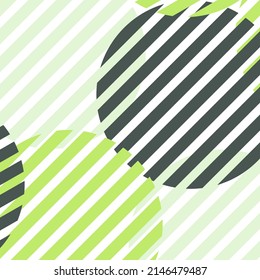 Abstract green circle striped on the white background. Vector illustration. 