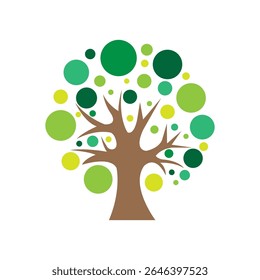 Abstract Green Circle Tree Nature Eco Friendly Logo Design