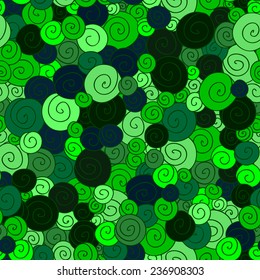 abstract green circles background vector seamless pattern