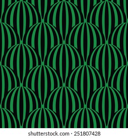 Abstract green circles geometric seamless pattern.