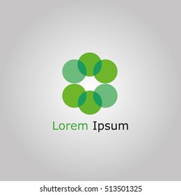 abstract green circles logo template, green circles icon