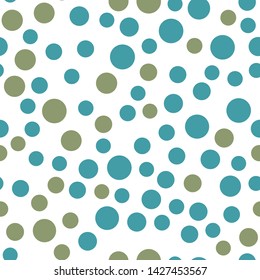 Abstract green circles seamless pattern. Minimalistic elements wallpaper. Simple background. Vector illustration