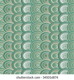 Abstract green circles seamless pattern background.