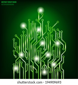 abstract green circuit board background, Vector design
