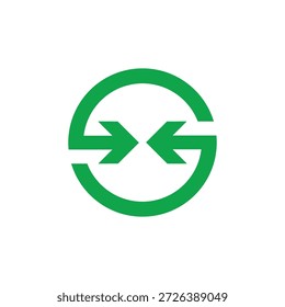 Abstrakte grüne kreisförmige Pfeile, die ein dynamisches Symbol für kontinuierlichen Fluss, Austausch oder einen verbundenen Prozess bilden