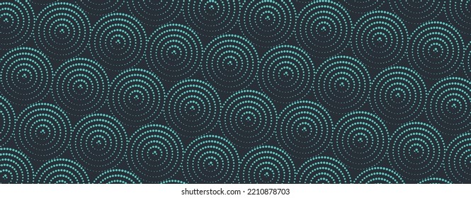 Abstract Green Circular Halftone Pattern Background Banner