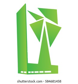 Abstract green city graphic design, Vector illustration