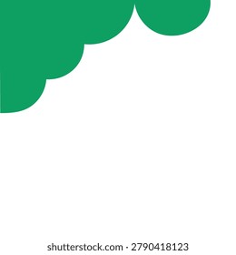 Abstract green cloudlike shape in the corner