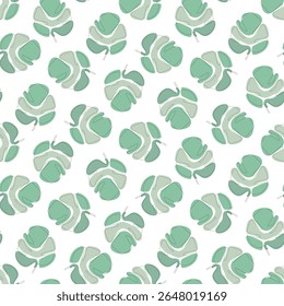 Abstract Green Clover Leaves Vector Graphic Seamless Pattern can be use for background and apparel design
