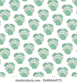 Abstract Green Clover Leaves Vector Graphic Seamless Pattern can be use for background and apparel design