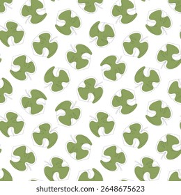 Abstract Green Clover Leaves Vector Graphic Seamless Pattern can be use for background and apparel design