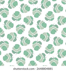Abstract Green Clover Leaves Vector Graphic Seamless Pattern can be use for background and apparel design
